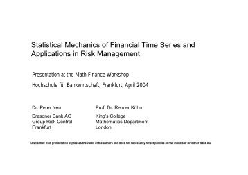 intermittent behavior of financial time series - MathFinance
