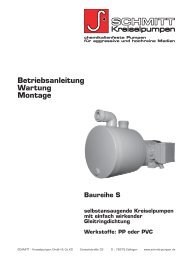 Betriebsanleitung - Baureihe S - SCHMITT-Kreiselpumpen