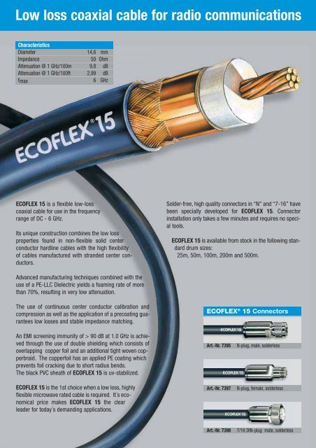 Low loss coaxial cable for radio communications - BPG ...
