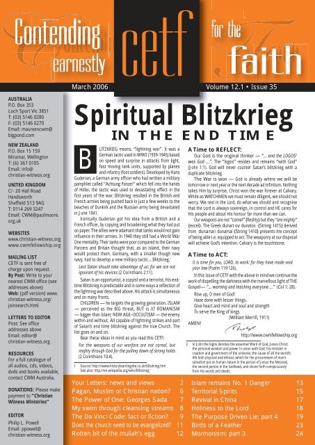 B Spiritual Blitzkrieg - Christian-witness.org