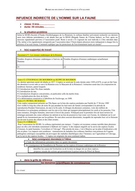 infuence indirecte de l'homme sur la faune - svt - acadÃ©mie de la ...