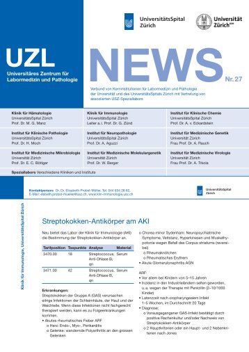 UZL News 27 / Juni 2013 - UniversitÃ¤tsSpital ZÃ¼rich