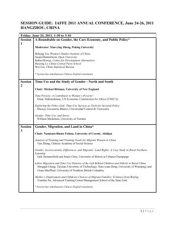 SESSION GUIDE: IAFFE 2011 ANNUAL CONFERENCE, June 24 ...