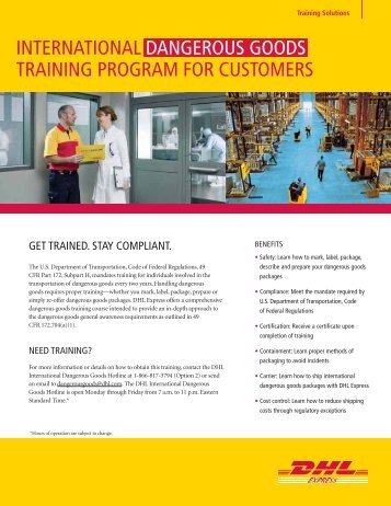 Dangerous Goods Training Brochure - DHL