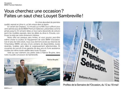 Profitez de la Semaine de l'Occasion, du 12 au 18 mai ... - L. Louyet sa