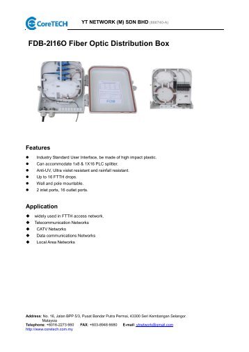 FDB-2I16O Fiber Optic Distribution Box - CoreTECH