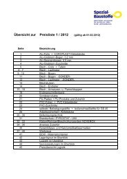 Übersicht zur Preisliste 1 / 2012 (gültig ab 01.02 ... - Spezial-Baustoffe