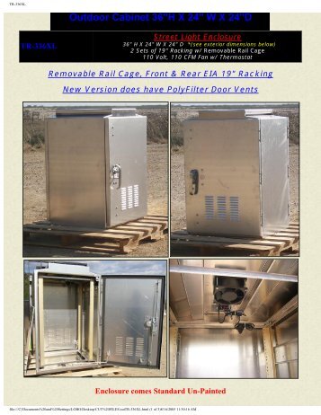 Outdoor Cabinet 36"H X 24" W X 24"D - DDB Unlimited, Inc.