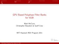 GPU Based Polyphase Filter Banks for VLBI - MIT Haystack ...