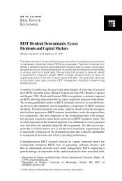 REIT Dividend Determinants: Excess Dividends and Capital Markets