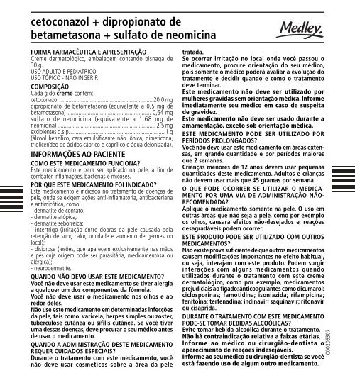 cetoconazol + dipropionato de betametasona + sulfato de ... - Medley