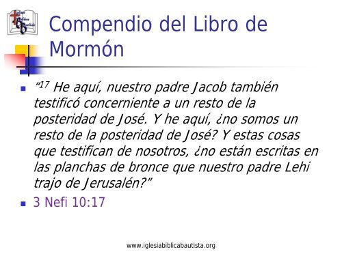 La Mentira del Mormonismo - Iglesia Biblica Bautista de Aguadilla ...