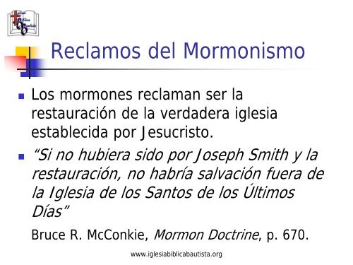 La Mentira del Mormonismo - Iglesia Biblica Bautista de Aguadilla ...