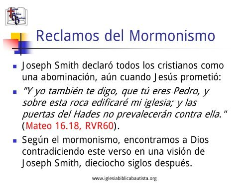 La Mentira del Mormonismo - Iglesia Biblica Bautista de Aguadilla ...