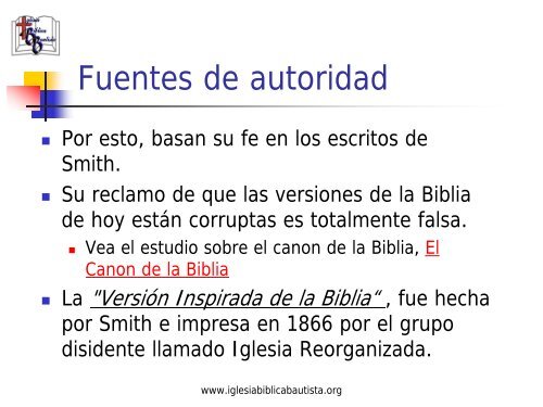 La Mentira del Mormonismo - Iglesia Biblica Bautista de Aguadilla ...