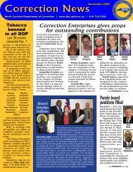 Correction News - North Carolina Department of Corrections