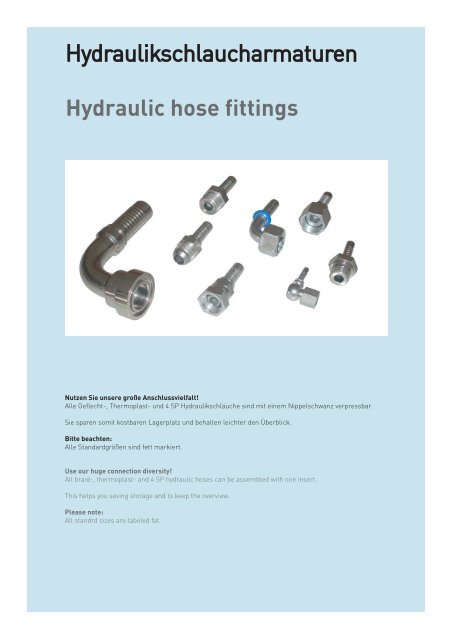 Hydraulic hose fittings - Schmitter Hydraulik GmbH