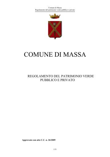regolamento del patrimonio verde pubblico e ... - Comune di Massa