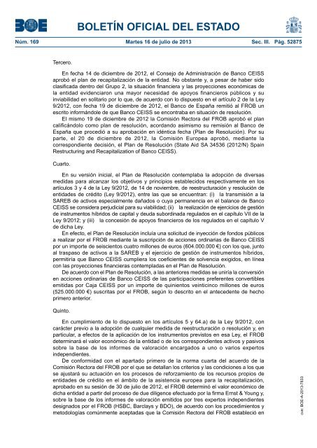 DisposiciÃ³n 7833 del BOE nÃºm. 169 de 2013 - Caja EspaÃ±a-Duero