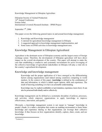 Agricultural Knowledge Management in Ethiopia - IPMS Information ...