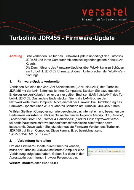 Update Turbolink JDR455 Versatel KBAd 07 10.fm - Sphairon