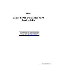 Acer Aspire X1700 and Veriton X270 Service Guide - Warranty Life