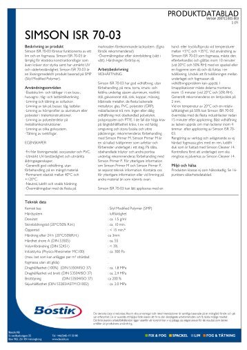 SIMSON ISR 70-03 - Bostik