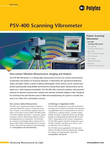 PSV-400 Scanning Vibrometer