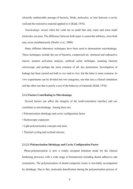 microleakage in class ii composite restorations ... - ePrints@USM