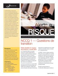 NCCQ 1 - Normes d'information financiÃ¨re et de certification Canada