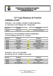 23Âª Copa Diadema de Futebol 1Âº RODADA â 1Âª FASE 07/04/2012