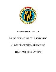 Rules & Regulations - Worcester County