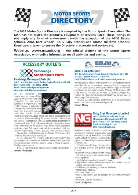 Motor Sports Directory - emamc