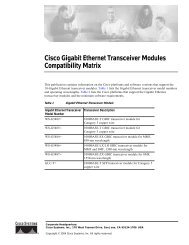 Cisco Gigabit Ethernet Transceiver Modules Compatibility ... - CXtec
