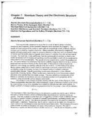 Chapter 7: Quantum Theory and the Electronic Structure of Atoms