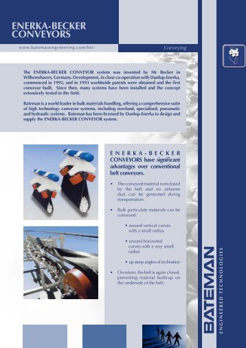 enerka-becker conveyors - Bateman Engineered Technologies