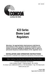 623 Series Dome Load Regulators - Concoa