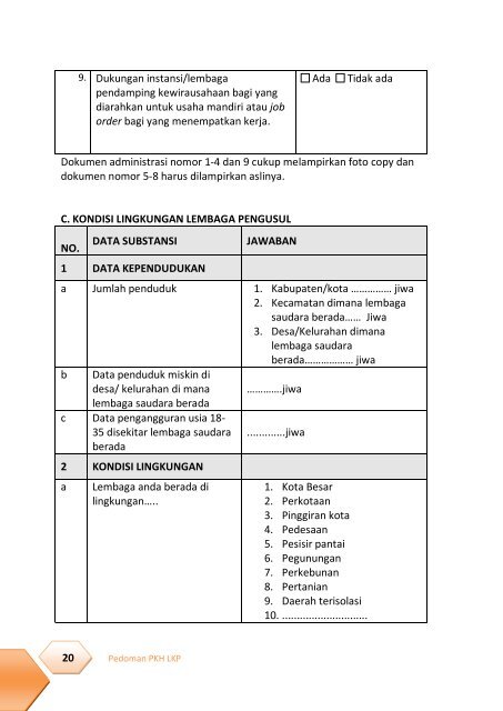 Pedoman PKH LKP - Info Kursus