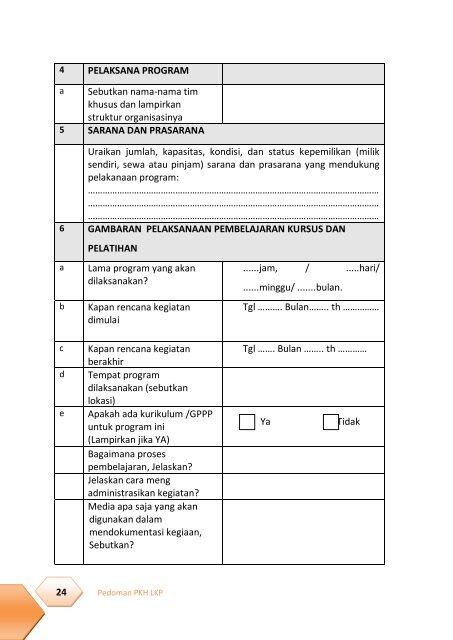 Pedoman PKH LKP - Info Kursus