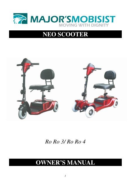 NEO SCOOTER OWNER'S MANUAL - Revolution Mobility