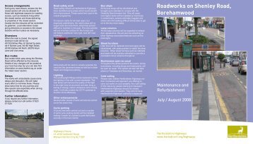 Roadworks on Shenley Road, Borehamwood - Hertfordshire County ...