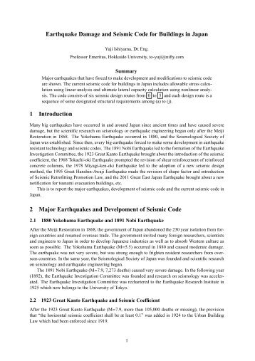 Earthquake Damage and Seismic Code for Buildings in Japan 1 ...