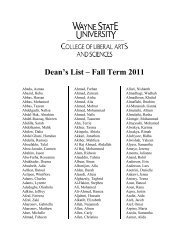 Dean's List – Fall Term 2011