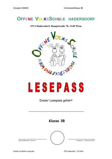 Beispiel für einen Lesepass (PDF) - OVS Hadersdorf