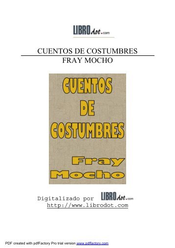 CUENTOS DE COSTUMBRES FRAY MOCHO - Folklore Tradiciones