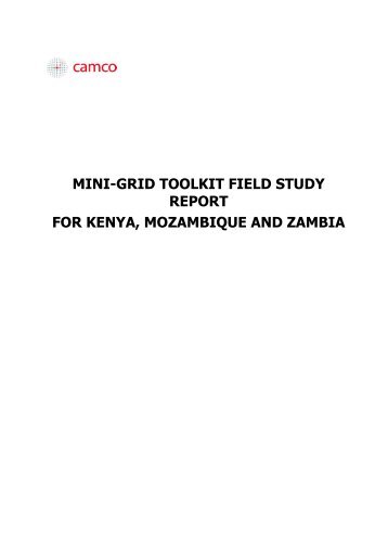 mini-grid toolkit field study report for kenya, mozambique and zambia