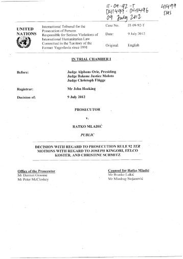 Decision with regard to prosecution rule 92 ter motions with ... - ICTY