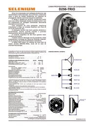 EspecificaÃ§Ãµes TÃ©cnicas - jbl selenium