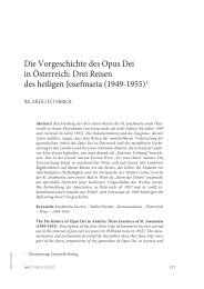 Die Vorgeschichte des Opus Dei in Österreich: Drei Reisen ... - ISJE