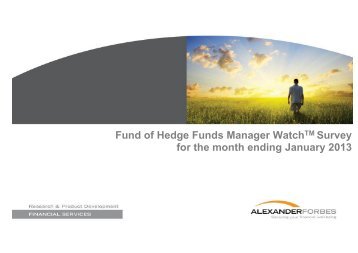 Fund of Hedge Funds Manager WatchTM ... - Alexander Forbes